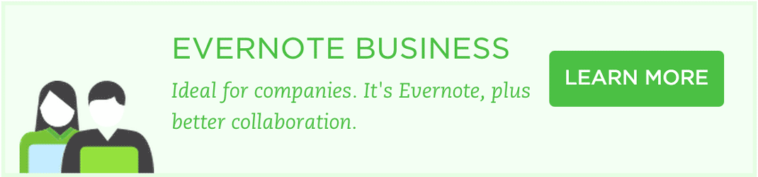 Evernote call to action for business